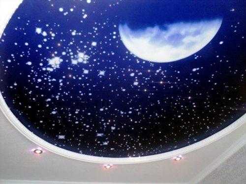 Натяжной потолок звездное небо с фотопечатью